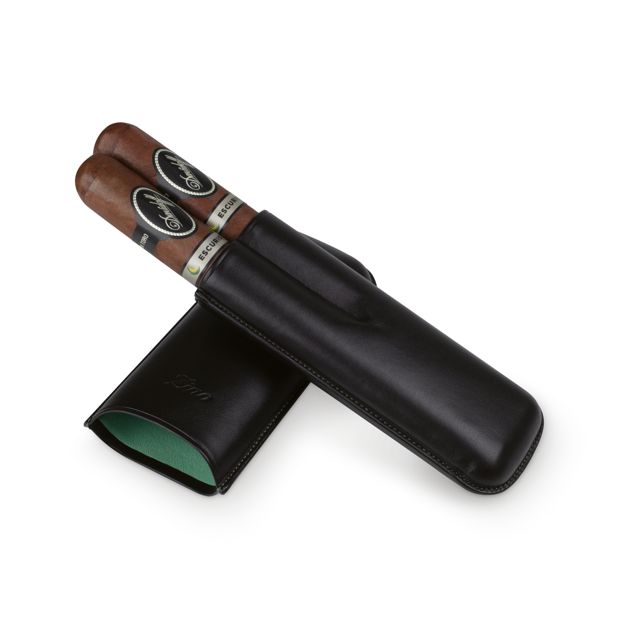 Zino Zigarrenetui XL-2 Leder schwarz mint